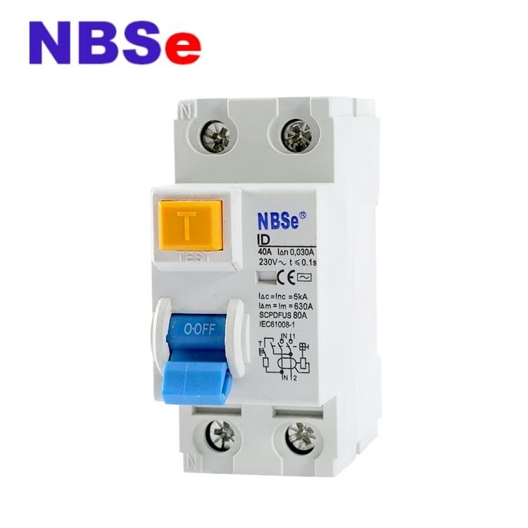 NBSe ID Differential Switch Circuit Breaker , 2 Pole RCCB 40Amp 30mA Type A